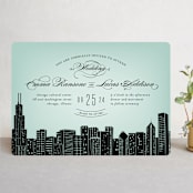 "Big City - Chicago" - Wedding Invitations in Mint Green by Hooray Creative - Front