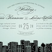 "Big City - Chicago" - Wedding Invitations in Mint Green by Hooray Creative - Close-Up