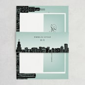 "Big City - Chicago" - Wedding Invitations in Mint Green by Hooray Creative - Assembled