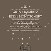 "Fireflies" - Wedding Invitations in Zuni Brown by Paige Rothhaar - Close-Up