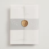 "Collection" - Wedding Invitations in Blanco by Kaydi Bishop - Vellum Wrap with Wax Seal