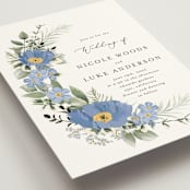 "Botanical Swag" - Wedding Invitations in Periwinkle by Susan Moyal - Detail
