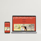 "Japanese Fabric" - Wedding Invitations in Persimmon by Becky Nimoy - FREE Wedding Website