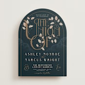 "Deco Garden" - Wedding Invitations in Dusk by GeekInk Design - Front