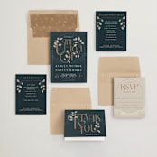 "Deco Garden" - Wedding Invitations in Dusk by GeekInk Design - Invitation Suite