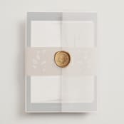 "Deco Garden" - Wedding Invitations in Dusk by GeekInk Design - Assembled with Vellum Wrap and Wax Seal