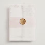 "Summer Garden" - Wedding Invitations in Garden Rose by Wildfield Paper Co - Assembled with Vellum Wrap and Wax Seal