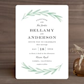 "Painted Leaves" - Wedding Invitations in Evergreen by Olivia Raufman - Front