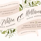 "Ribbonly" - Wedding Invitations in Blush by Jennifer Wick - Detail