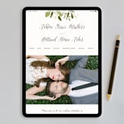"Ribbonly" - Wedding Invitations in Blush by Jennifer Wick - FREE Wedding Website