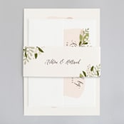 "Ribbonly" - Wedding Invitations in Blush by Jennifer Wick - Assembled with Belly Band