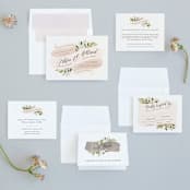 "Ribbonly" - Wedding Invitations in Blush by Jennifer Wick - Invitation Suite