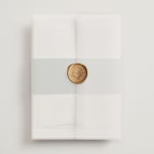 "Breathe" - Wedding Invitations in Linen by Jennifer Postorino - Assembled with Vellum Wrap and Wax Seal