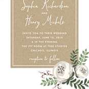 "Krafted Florals" - Wedding Invitations in Blush by Lehan Veenker - Close-Up