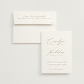 "Napa" - Wedding Invitations in Golden by Kelly Schmidt - Invitation with Envelope