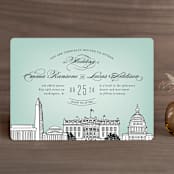"Big City - Washington DC" - Wedding Invitations in Mint Green by Hooray Creative - Front