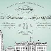 "Big City - Washington DC" - Wedding Invitations in Mint Green by Hooray Creative - Close-Up