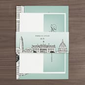 "Big City - Washington DC" - Wedding Invitations in Mint Green by Hooray Creative - Assembled