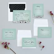 "Big City - Washington DC" - Wedding Invitations in Mint Green by Hooray Creative - Invitation Suite