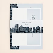 "Big City - Boston" - Wedding Invitations in Pale blue by Hooray Creative - Assembled