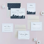 "Big City - Boston" - Wedding Invitations in Pale blue by Hooray Creative - Invitation Suite