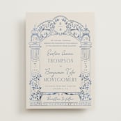 "Pavilion" - Wedding Invitations in Navy by Petra Kern - Front