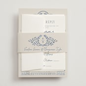 "Pavilion" - Wedding Invitations in Navy by Petra Kern - Assembled with Belly Band