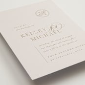 "Emblem" - Wedding Invitations in Champagne by Everett Paper Goods - Close-Up