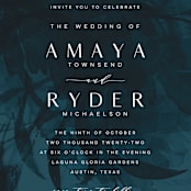 "AMAYA" - Wedding Invitations in Deep Sea by Melanie Kosuge - Detail