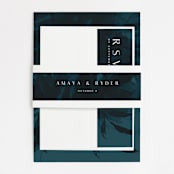 "AMAYA" - Wedding Invitations in Deep Sea by Melanie Kosuge - Assembled with Belly Band