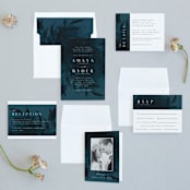 "AMAYA" - Wedding Invitations in Deep Sea by Melanie Kosuge - Invitation Suite
