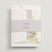 "mimosa" - Wedding Invitations in Dandelion by Everett Paper Goods - Assembled with Belly Band