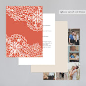 "White Lace" - Wedding Invitations in Coral Rose by Lauren Chism - Back of Card