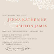 "White Lace" - Wedding Invitations in Coral Rose by Lauren Chism - Close-Up