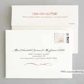 "White Lace" - Wedding Invitations in Coral Rose by Lauren Chism - FREE Recipient Addressing