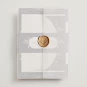 "Vintage Botanicals" - Wedding Invitations in Sage by GeekInk Design - Assembled with Vellum Wrap and Wax Seal