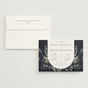 "Vintage Botanicals" - Wedding Invitations in Sage by GeekInk Design - Invitation with Envelope