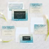 "Ombio" - Wedding Invitations in Aqua by GeekInk Design - Invitation Suite