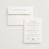 "City Center" - Wedding Invitations in Cotton by Erin L. Wilson - Invitation with Envelope