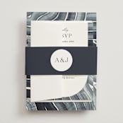 "Painted Trails" - Wedding Invitations in Navy by Alethea and Ruth - Assembled with Belly Band