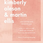 "Contemporary" - Wedding Invitations in Peony by Liz Conley - Close-Up