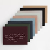 "Contemporary" - Wedding Invitations in Peony by Liz Conley - Colored Envelopes Available