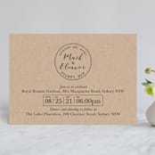 "Wedding Stamp" - Wedding Invitations in Kraft by Hudson meet Rose - Front