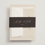 "Love Story" - Wedding Invitations in Mocha by Jennifer Postorino - Assembled with Belly Band