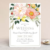 "Spring Blooms" - Wedding Invitations in Blush by Susan Moyal - Front