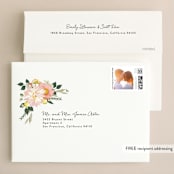 "Spring Blooms" - Wedding Invitations in Blush by Susan Moyal - FREE Recipient Addressing