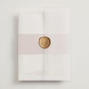 "Lennox" - Wedding Invitations in Harvest by Kristie Kern - Assembled with Vellum Wrap and Wax Seal