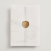"I do" - Wedding Invitations in Fern by Creo Study - Assembled with Vellum Wrap and Wax Seal
