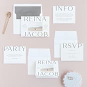 "Frame" - Wedding Invitations in Granite by Lori Wemple - Invitation Suite