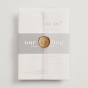 "Key Ingredients" - Wedding Invitations in Cotton by Christie Garcia - Assembled with Vellum Wrap and Wax Seal